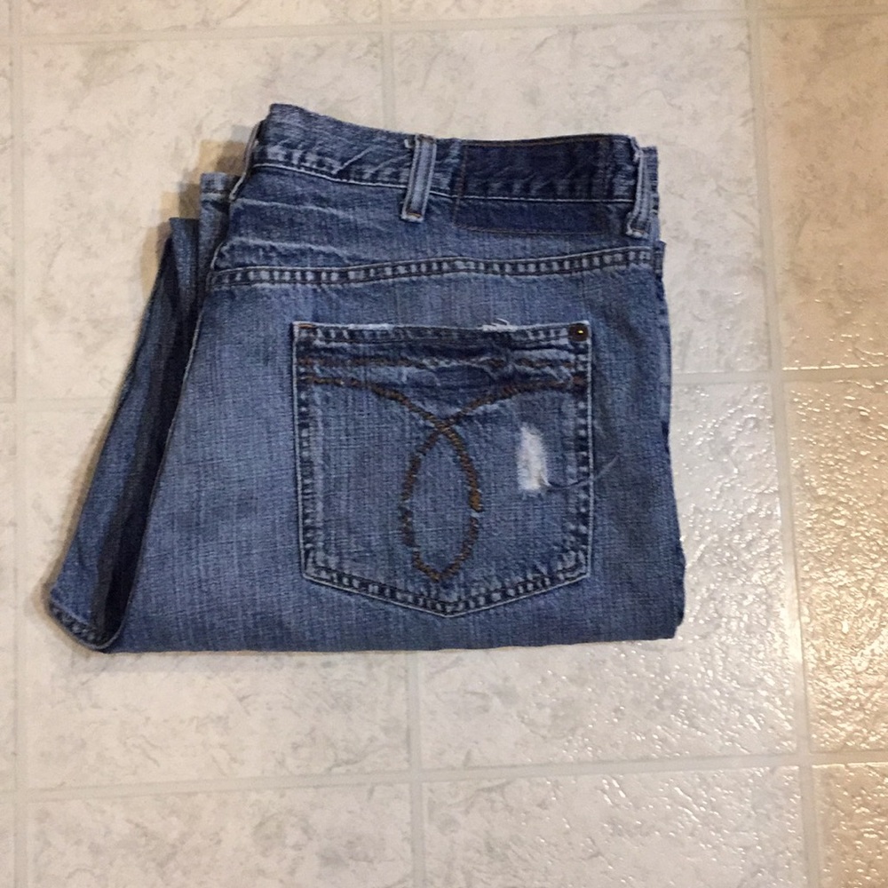 MENS CALVIN KLEIN DISTRESSED JEANS